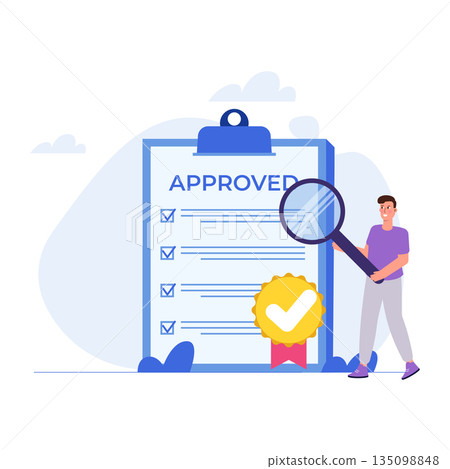 Product quality control concept. Vector illustration. 135098848