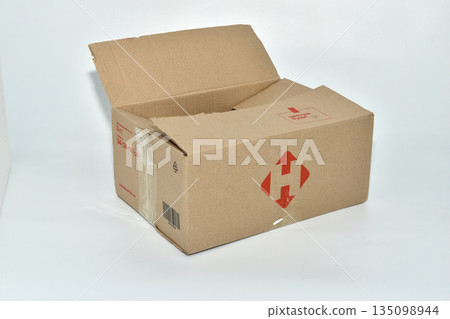 Postal container, cardboard box. Postal container, cardboard box. 135098944