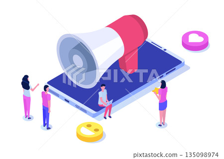 Referral marketing. Refer a friend vector illustration concept. Can use for landing page, mobile app. 135098974