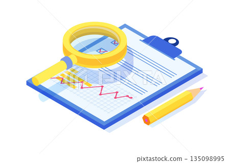 Risk management or assessment concept. Vector isometric illustration. 135098995