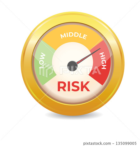 Risk meter icon concept. Vector illustration. 135099005