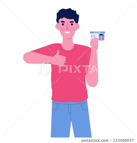 School, Student id card with photo. Vector illustration. School, Student id card with photo. Vector illustration. 135099037