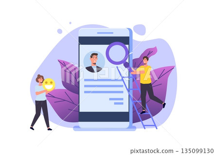 Content SMM manager strategy processes concept. Flat vector illustration. Content SMM manager strategy processes concept. Flat vector illustration. 135099130