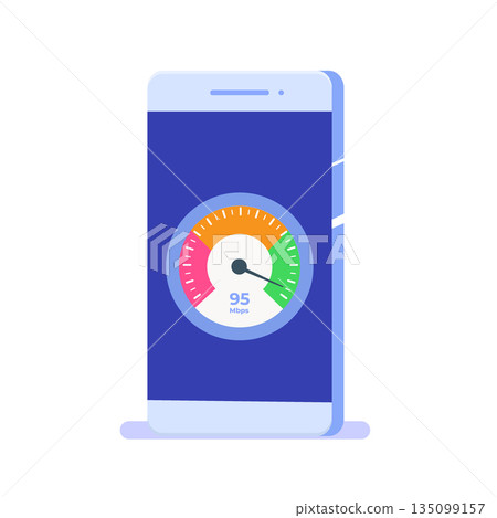 Internet download Speed test  concept. Vector illustration 135099157