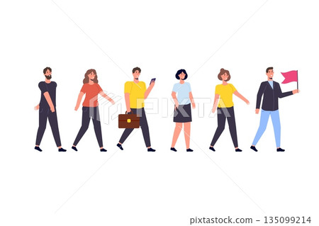 Teamleader or influencer character concept. Business leadership. Vector illustration in a flat style Teamleader or influencer character concept. Business leadership. Vector illustration in a flat style 135099214