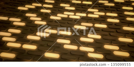 House wall design with Golden LED Light Pattern Background With Vertical Strips For modern Tech, interior Design, And Abstract Concepts 135099555