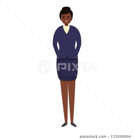 Cute african teacher icon, cartoon style 135099904