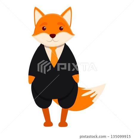 Businessman fox icon, cartoon style Businessman fox icon, cartoon style 135099915