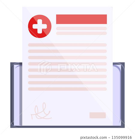 Telemedicine prescription icon, cartoon style Telemedicine prescription icon, cartoon style 135099916
