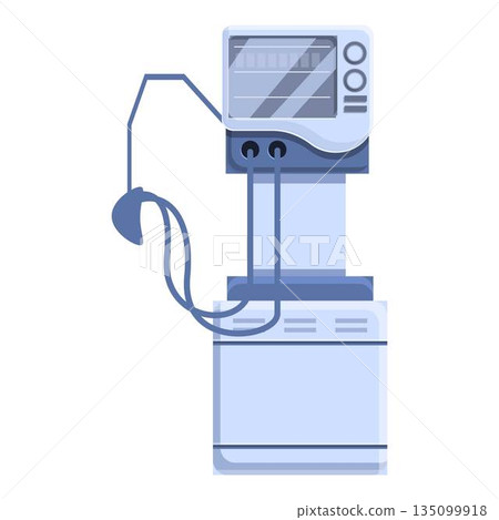 Clinic ventilator medical machine icon, cartoon style 135099918
