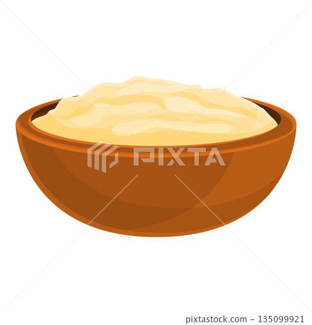 Shea tree half nut icon, cartoon style 135099921