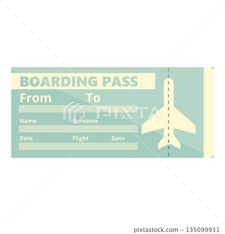 Boarding pass icon, cartoon style Boarding pass icon, cartoon style 135099931