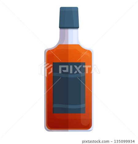 Bourbon grain bottle icon, cartoon style Bourbon grain bottle icon, cartoon style 135099934