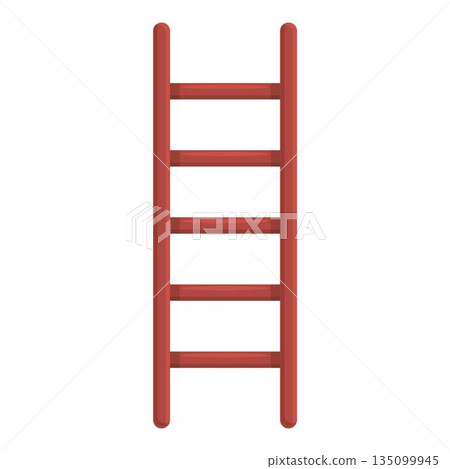 Folding ladder icon, cartoon style 135099945