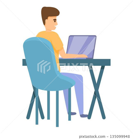 Freelancer time management icon, cartoon style 135099948