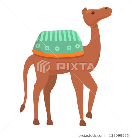 Desert camel icon, cartoon style 135099955
