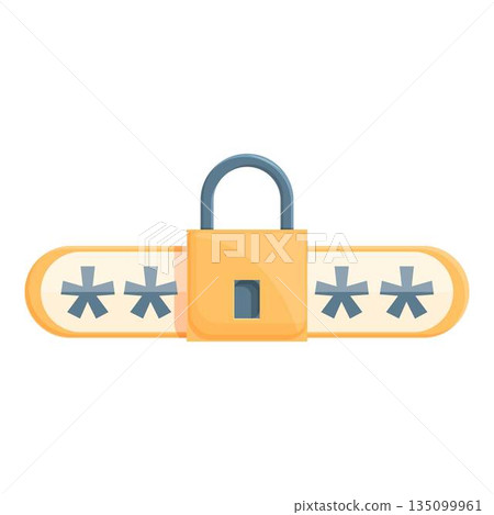 Guard password protection icon, cartoon style Guard password protection icon, cartoon style 135099961