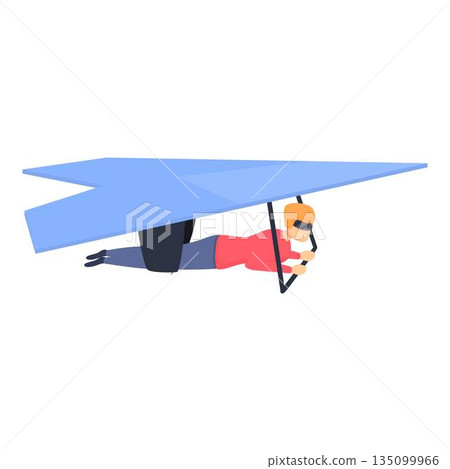 Adrenaline hang glider icon, cartoon style 135099966