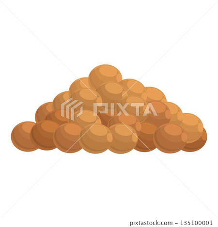 Brown lentil icon cartoon vector. Red bean Brown lentil icon cartoon vector. Red bean 135100001