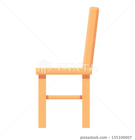 Small wood chair icon cartoon vector. Wooden furniture 135100007