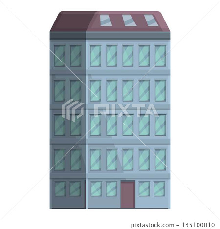 Multistory block icon cartoon vector. Residential house 135100010