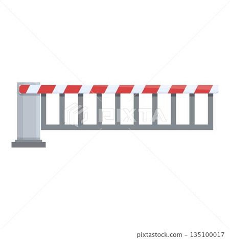 Railway barrier icon cartoon vector. Trail road Railway barrier icon cartoon vector. Trail road 135100017