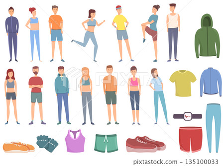 Workout fashion icon cartoon vector. Athlete body Workout fashion icon cartoon vector. Athlete body 135100033