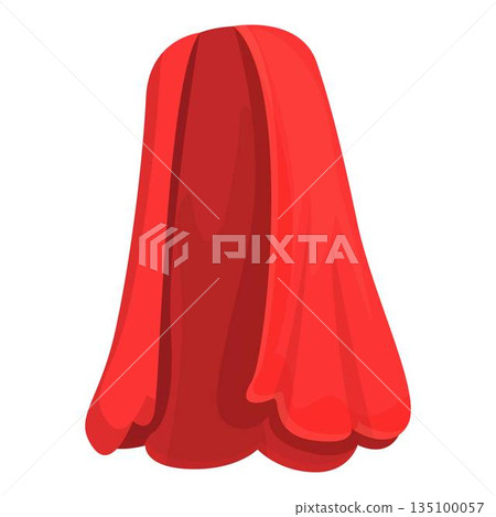 Red hero cloak icon cartoon vector. Super cape 135100057