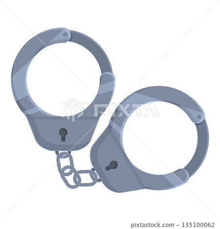 Hand handcuff icon cartoon vector. Police arrest 135100062