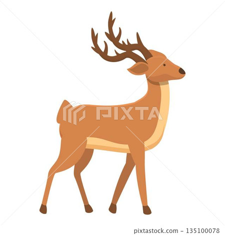 Cute deer icon cartoon vector. Forest animal 135100078