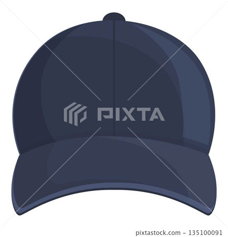 Black fashion cap icon cartoon vector. Baseball hat 135100091