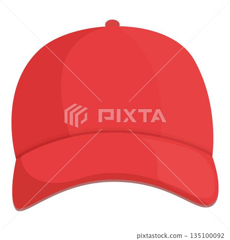 Red cap icon cartoon vector. Baseball hat 135100092