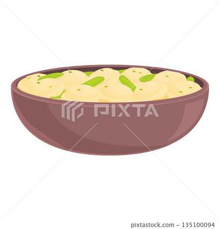 Rice icon cartoon vector. Food festival 135100094