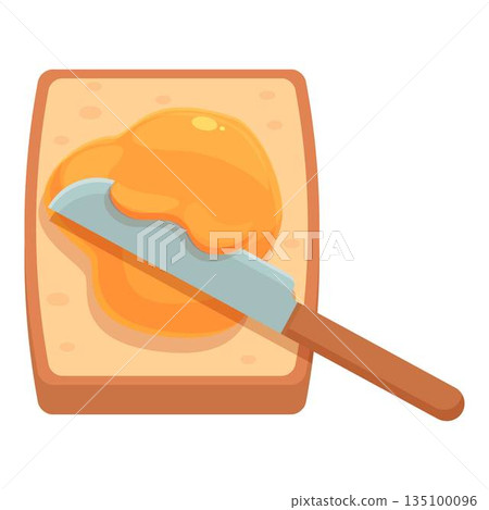 Butter knife cream icon cartoon vector. Peanut bread Butter knife cream icon cartoon vector. Peanut bread 135100096