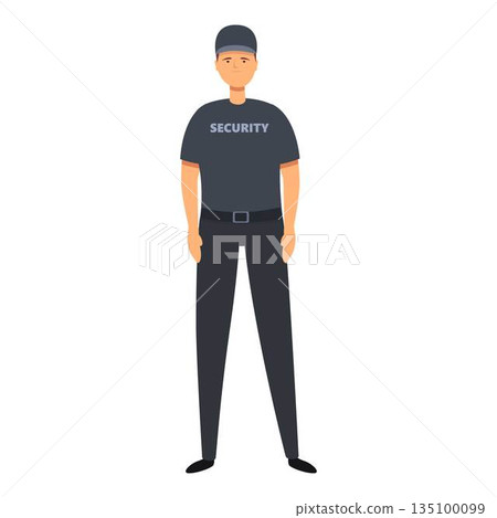 Help guard icon cartoon vector. Security man 135100099