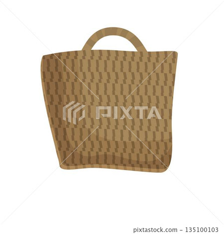 Rope bag icon cartoon vector. Natural jute 135100103