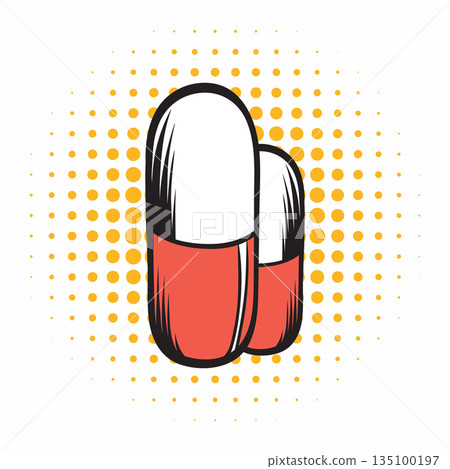 Medical capsule comics icon Medical capsule comics icon 135100197