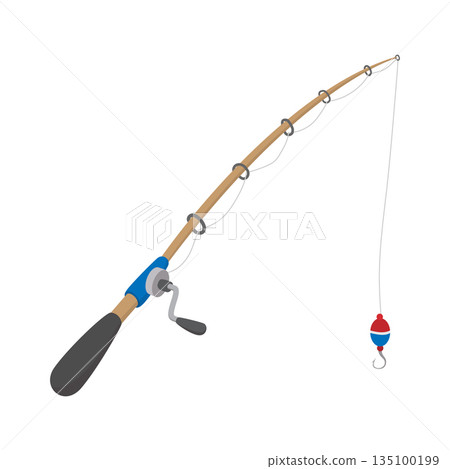 Fishing rod cartoon icon Fishing rod cartoon icon 135100199