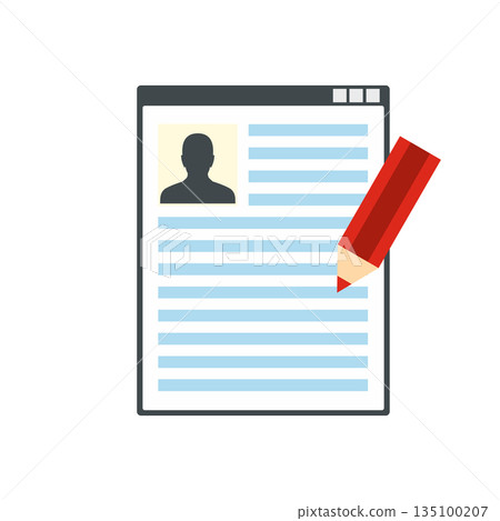 Paper sheet document and pencil flat icon Paper sheet document and pencil flat icon 135100207