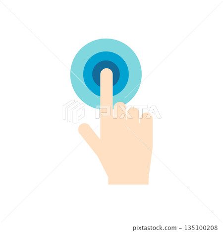 Click hand flat icon Click hand flat icon 135100208