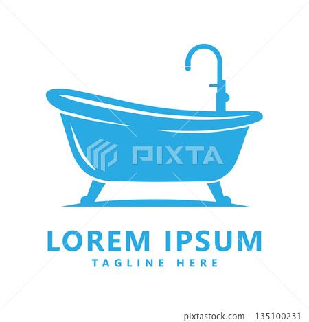 Bathtub Logo Minimal Bathroom Icon Design 135100231