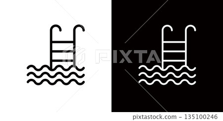 Pool and ladder icon Pool and ladder icon 135100246