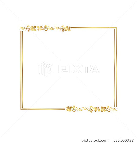 Elegant gold floral frame free vector illustration  135100358