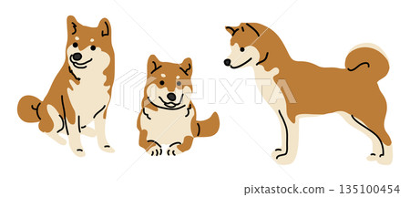 Cute illustration of a Shiba Inu. Cute illustration of a Shiba Inu. 135100454