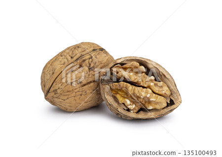 Walnut on white background 135100493