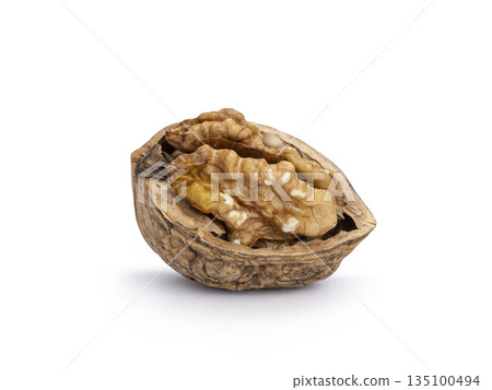 Walnut on white background 135100494