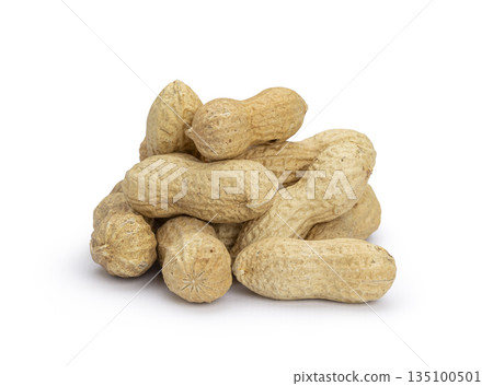 Peanuts on white background Peanuts on white background 135100501