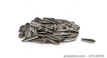 Sunflower seed on white background Sunflower seed on white background 135100504