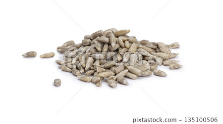 Sunflower seed on white background Sunflower seed on white background 135100506
