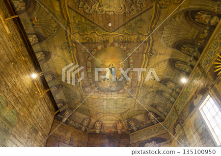 Painted ceiling in Haczow Church, UNESCO World Heritage Site Painted ceiling in Haczow Church, UNESCO World Heritage Site 135100950